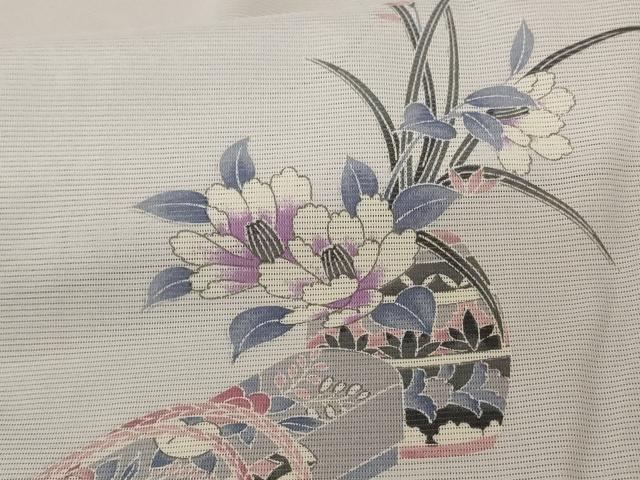 平和屋着物＊夏物 訪問着 絽 飾花文 洗える着物 AABE8984jd
