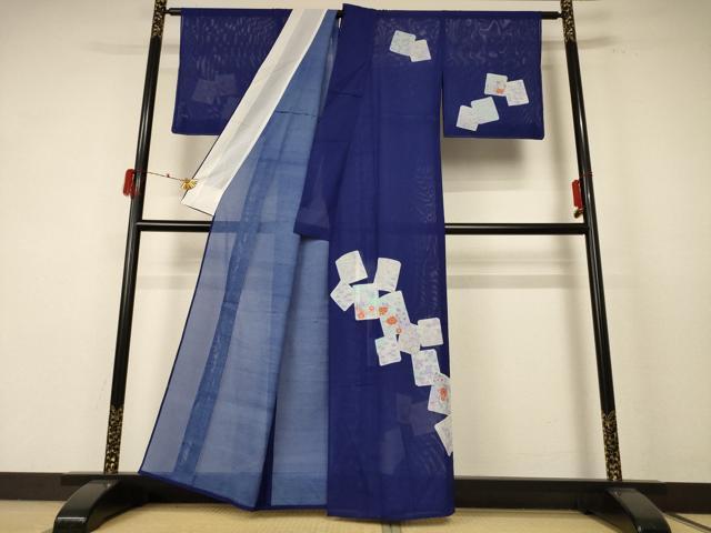 平和屋着物＊夏物 訪問着 絽 色紙花文 洗える着物 未使用 AABE9009jd