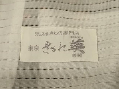 平和屋着物＊夏物 洗える最高級着物 ＜英＞はなぶさ謹製 小紋 絽 丸文 たとう紙付き 洗える着物 AABE8993jd