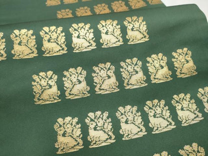 平和屋着物●龍村晋謹製 全通柄袋帯 名物角倉金錦 金糸 正絹 逸品 CABB9519hy