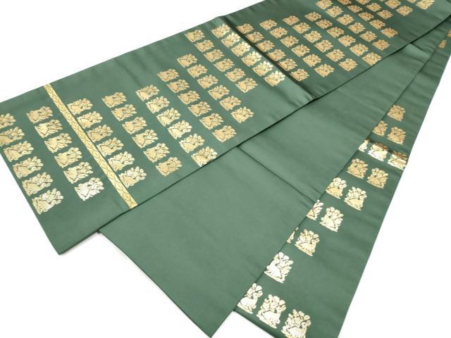 平和屋着物●龍村晋謹製 全通柄袋帯 名物角倉金錦 金糸 正絹 逸品 CABB9519hy