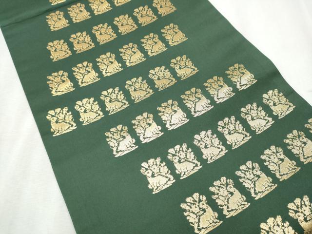 平和屋着物●龍村晋謹製 全通柄袋帯 名物角倉金錦 金糸 正絹 逸品 CABB9519hy