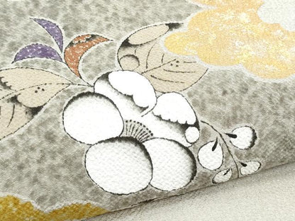 平和屋着物●内山晴祥 九寸名古屋帯 辻が花 金彩 鬼しぼ縮緬 正絹 逸品 CABB9508hy