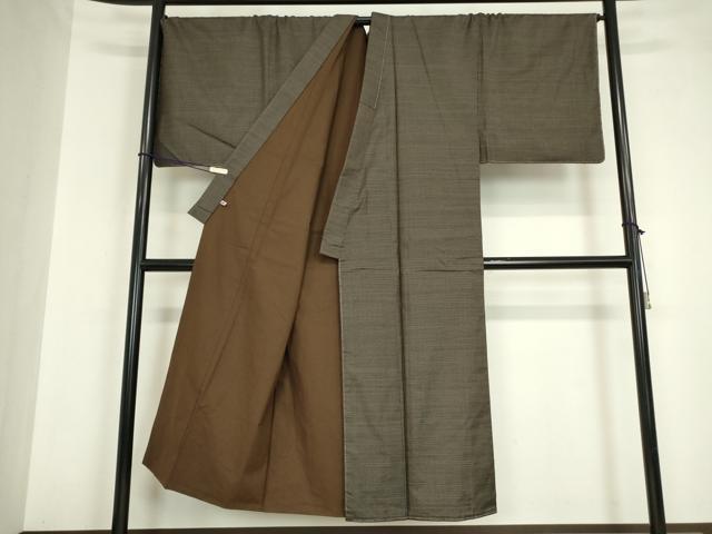 平和屋着物●男性 本場大島紬 格子 さが美扱い キングサイズ 正絹 逸品 未使用 DABA4424az