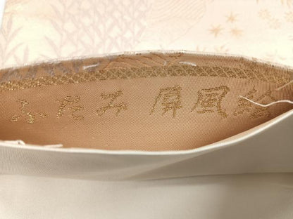 平和屋着物◎六通柄袋帯 唐織 ふたみ屏風絵 金糸 正絹 逸品 CABC1674nb