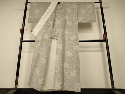 平和屋着物＊夏物　本塩沢　夏塩沢　90亀甲　唐草文　正絹　逸品　AABE9022jd