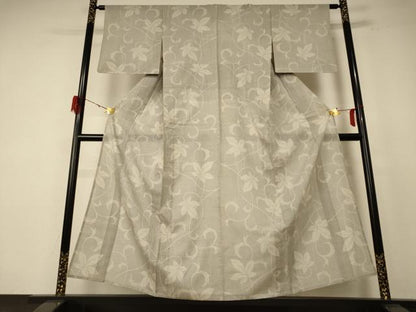 平和屋着物＊夏物　本塩沢　夏塩沢　90亀甲　唐草文　正絹　逸品　AABE9022jd