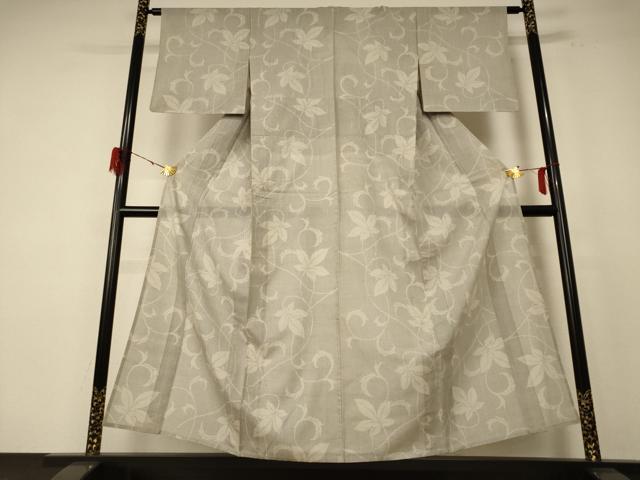 平和屋着物＊夏物　本塩沢　夏塩沢　90亀甲　唐草文　正絹　逸品　AABE9022jd