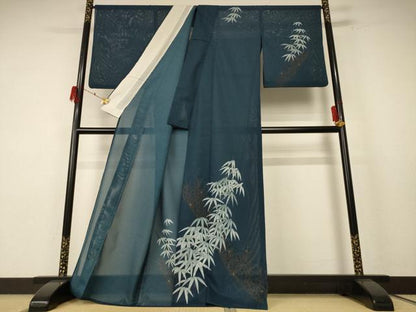平和屋着物＊夏物 訪問着 絽 笹文 洗える着物 AABE9033jd
