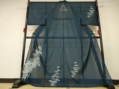 平和屋着物＊夏物 訪問着 絽 笹文 洗える着物 AABE9033jd