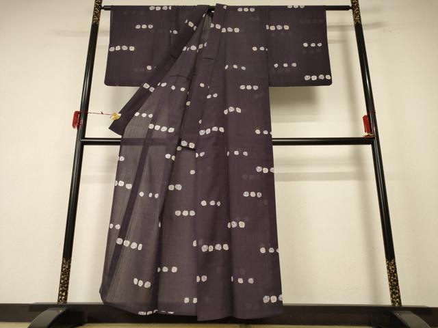平和屋着物＊夏物 小紋 紗 丸文 洗える着物 AABE9036jd