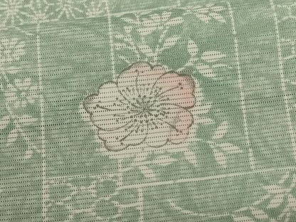 平和屋着物＊夏物 小紋 絽 色紙草花文 洗える着物 AABE9034jd