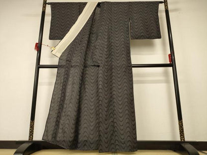 平和屋着物＊夏物 石川県指定無形文化財 能登上布 本麻手織上布 変わり縞 麻 逸品 AABF1586jd