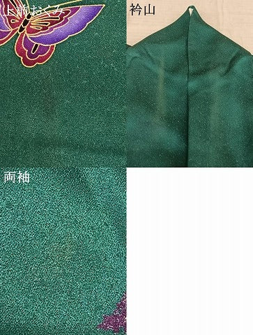 平和屋着物●豪華振袖　花蝶文　暈し染め　金彩　正絹　逸品　AABF0325fy
