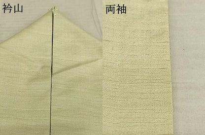 平和屋着物●上質な紬 色無地 女郎花色 正絹 逸品 AABF0282fy