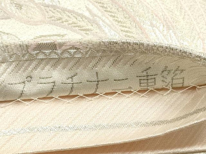平和屋着物◎六通柄袋帯 裂取鳳凰文 プラチナ二重箔 正絹 逸品 DABA8363xg