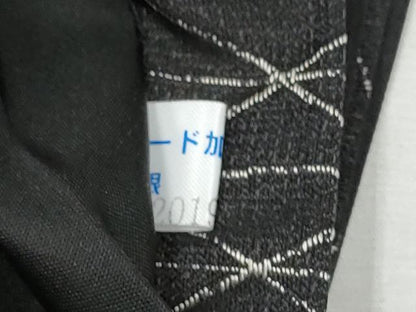 平和屋着物●全通柄袋帯 間道 黒地 正絹 逸品 CABB9430hy