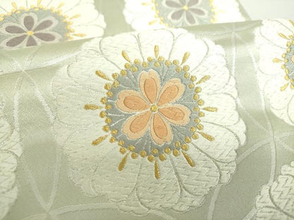 平和屋着物●六通柄袋帯　唐織　花丸文　金銀糸　正絹　逸品　DABA1989ps
