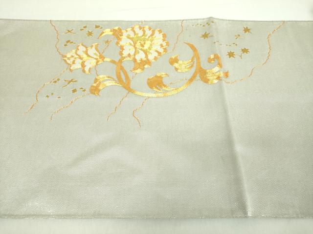 平和屋着物○西陣 川島織物 太鼓柄袋帯 駒刺繍 総刺繍 更紗花鳥