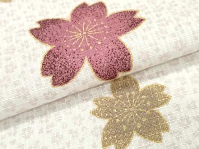 平和屋着物∴夏物 浴衣 綿紅梅 舞桜 伊勢丹扱い 綿 逸品 CABB6557ng