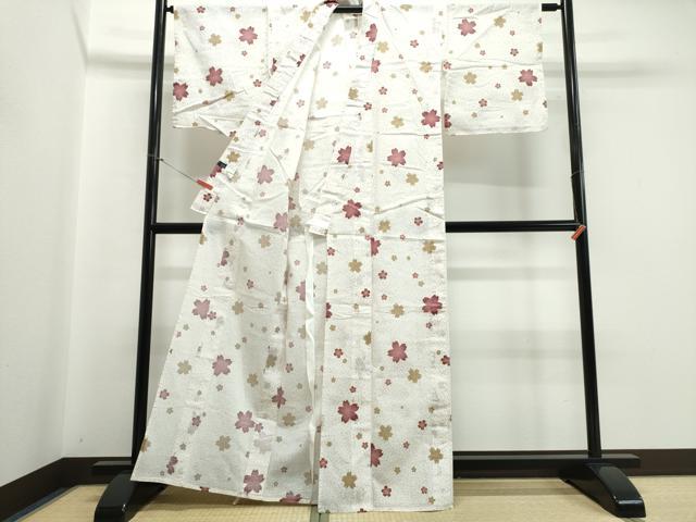 平和屋着物∴夏物 浴衣 綿紅梅 舞桜 伊勢丹扱い 綿 逸品 CABB6557ng