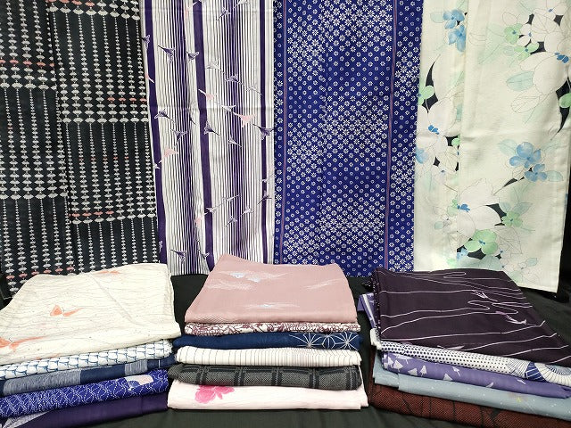 平和屋本店■夏物 小紋 絽 紗 洗える着物 まとめて20点 鶴 鴛鴦 蝶 花柄 ろうけつ染め 型染め 着用可能多数 se3874 平和屋本店□夏物 小紋 絽 紗 洗える着物 まとめて20点 鶴 鴛鴦