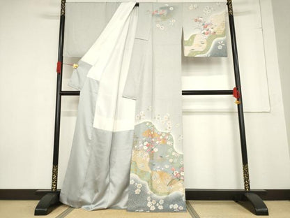 平和屋着物●訪問着　道長花文　金彩　正絹　逸品　AABF1365ck
