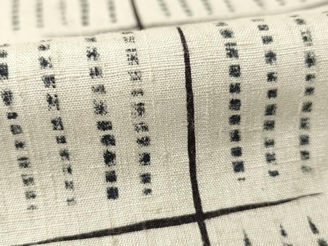 平和屋着物●上質な小紋　紬　格子　正絹　逸品　AABF1364ck