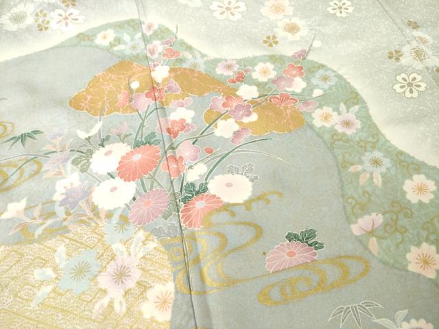 平和屋着物●訪問着　道長花文　金彩　正絹　逸品　AABF1365ck