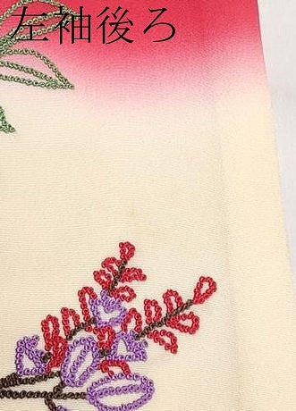 平和屋本店[]極上 七五三　女の子　7歳　祝着　中国三大刺繍　相良刺繍　総刺繍　花車文　暈し染　金糸　朱・緋色　逸品 未使用 CYAA4466s6
