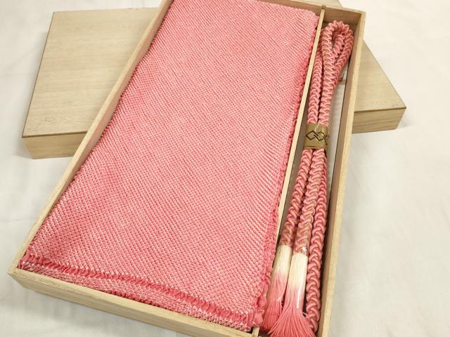 平和屋着物●和装小物 帯締め・帯揚げセット 振袖用 総絞り 組紐 金糸 逸品 未使用 DABA7687zzz