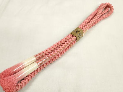 平和屋着物●和装小物 帯締め・帯揚げセット 振袖用 総絞り 組紐 金糸 逸品 未使用 DABA7687zzz