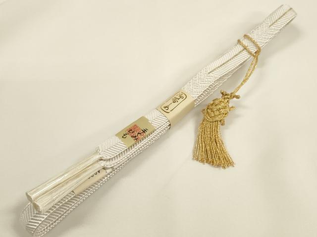平和屋着物●和装小物　帯締め・帯揚げ・扇子セット　柄絞り　花梅　金糸　手組紐　亀房付き　逸品　未使用　DABA7691zzz
