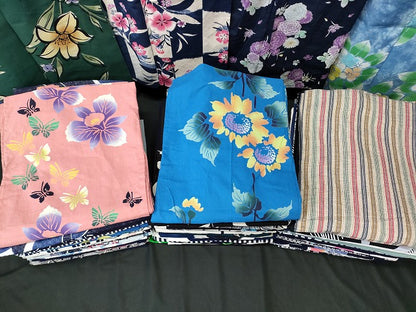 平和屋本店■浴衣 まとめて 45点 蝶 紫陽花 百合 向日葵 撫子 花柄 Kansai 山本寛斎 しじら織 など 着用可能多数 未使用品あり se3881