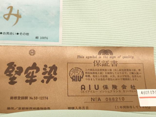 平和屋着物＊夏物 色無地 反物 着尺 駒絽 五泉 堅牢草木染 夏虫色 西武百貨店扱い 逸品 未使用 DABA7729zzz