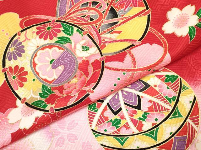 平和屋着物[]お宮参り　女の子　祝着　産着　初着　のしめ　鼓鞠花文　暈し染め　金彩　逸品　DABA3763ma