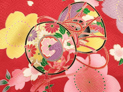 平和屋着物[]お宮参り　女の子　祝着　産着　初着　のしめ　鼓鞠花文　暈し染め　金彩　逸品　DABA3763ma