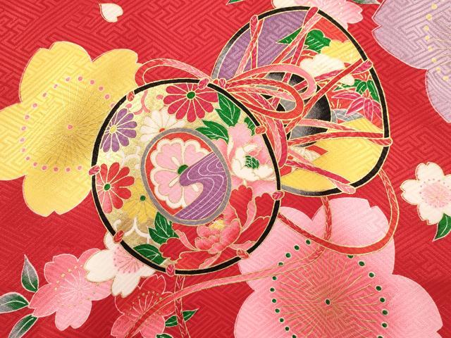 平和屋着物[]お宮参り　女の子　祝着　産着　初着　のしめ　鼓鞠花文　暈し染め　金彩　逸品　DABA3763ma