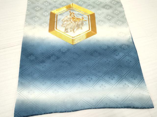 平和屋着物[]お宮参り　男の子　祝着　産着　初着　のしめ　駒刺繍　総刺繍　亀甲宝尽くし文　暈し染め　逸品　DABA3753ma