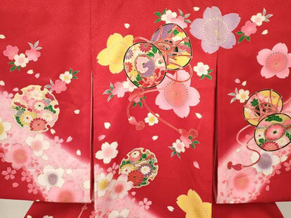 平和屋着物[]お宮参り　女の子　祝着　産着　初着　のしめ　鼓鞠花文　暈し染め　金彩　逸品　DABA3763ma