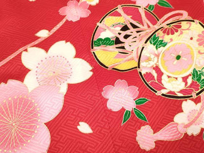 平和屋着物[]お宮参り　女の子　祝着　産着　初着　のしめ　鼓鞠花文　暈し染め　金彩　逸品　DABA3763ma