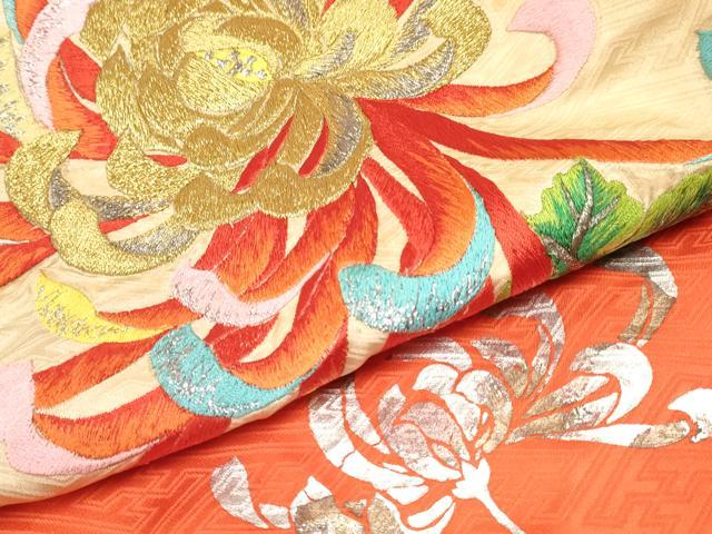 平和屋着物[]お宮参り　女の子　祝着　産着　初着　のしめ　刺繍　乱菊　暈し染め　金銀彩　逸品　DABA3774ma