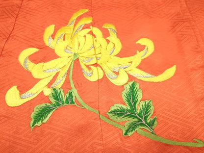 平和屋着物[]お宮参り　女の子　祝着　産着　初着　のしめ　刺繍　乱菊　暈し染め　金銀彩　逸品　DABA3774ma