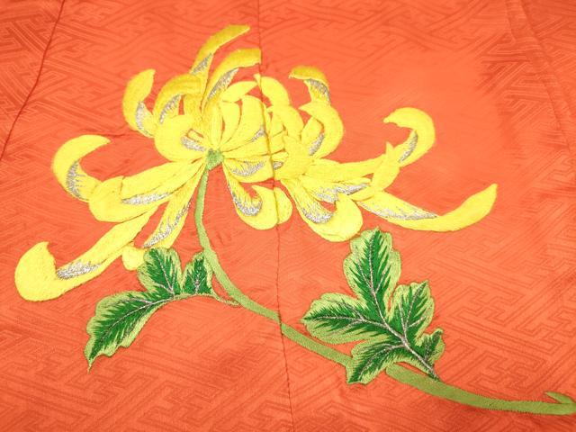 平和屋着物[]お宮参り　女の子　祝着　産着　初着　のしめ　刺繍　乱菊　暈し染め　金銀彩　逸品　DABA3774ma
