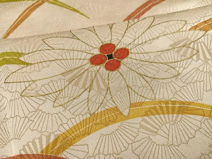平和屋着物■訪問着 芝花文 金彩 金通し地 正絹 逸品 AABF3102ph