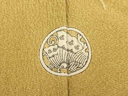 平和屋着物●上質な色無地　黄橡色　正絹　逸品　DABA8879du