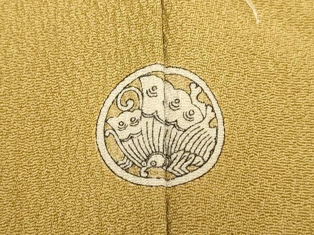 平和屋着物●上質な色無地　黄橡色　正絹　逸品　DABA8879du