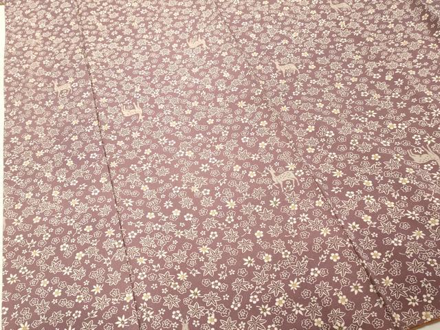 平和屋着物■上質な小紋 舞花文 鹿 正絹 逸品 DABB8603cd