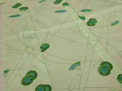 平和屋着物＊夏物 小紋 絽 鼓 扇子 正絹 逸品 AABF2764jd