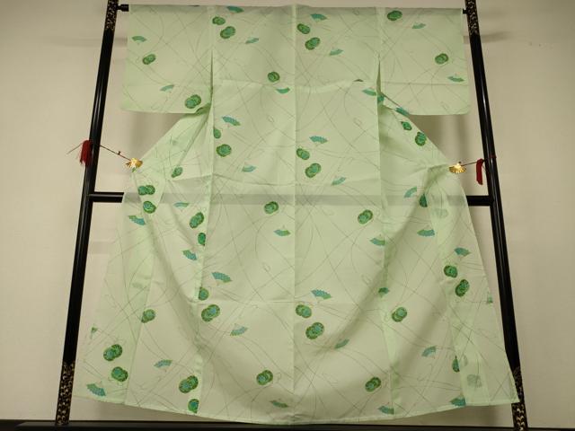 平和屋着物＊夏物 小紋 絽 鼓 扇子 正絹 逸品 AABF2764jd